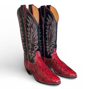 Justin Boots Red and Black Heeled Boots